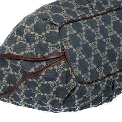 Pre Owned Celine Blue/Brown Macadam Denim and Leather Bittersweet Hobo