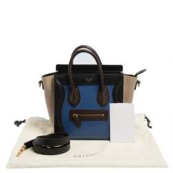 Pre Owned حقيبة يد سيلين لاغيدج نانو جلد ثلاثي اللون