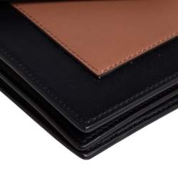 Pre Owned Celine Tri Color Leather Large Pocket Flap Clutch