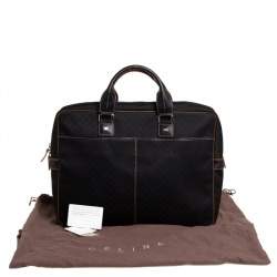 Celine Black Macadam Pattern Canvas Document Briefcase