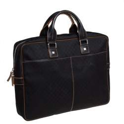 Celine Black Macadam Pattern Canvas Document Briefcase