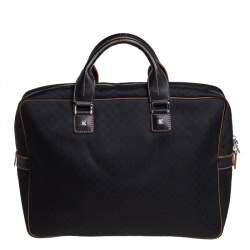 Celine Black Macadam Pattern Canvas Document Briefcase