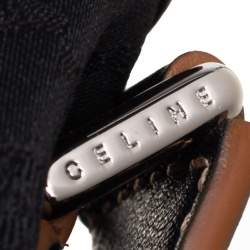 Celine Black Macadam Pattern Canvas Document Briefcase