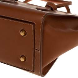 Pre Owned Celine Tan Leather Mini Tie Tote