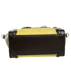 Pre Owned Celine Tri Color Leather and Nubuck Nano Luggage Tote