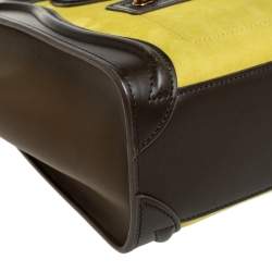 Pre Owned Celine Tri Color Leather and Nubuck Nano Luggage Tote