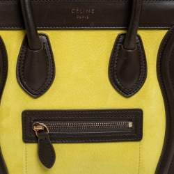 Pre Owned Celine Tri Color Leather and Nubuck Nano Luggage Tote