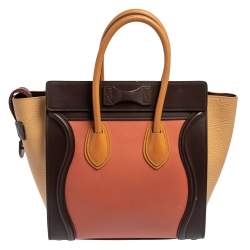 Pre Owned Celine Multicolor Leather Micro Luggage Tote