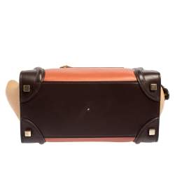 Pre Owned Celine Multicolor Leather Micro Luggage Tote