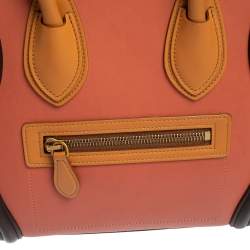 Pre Owned Celine Multicolor Leather Micro Luggage Tote