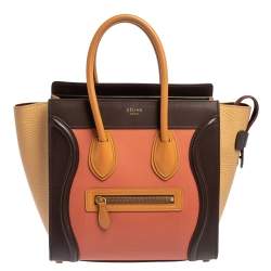 Pre Owned Celine Multicolor Leather Micro Luggage Tote