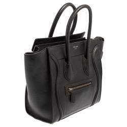 Pre Owned حقيبة سيلين مايكرو لاغيدج جلد أسود