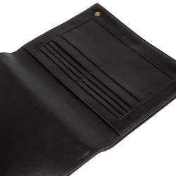 Pre Owned Celine Orange/Black Calfhair and Leather Double Flap Clutch