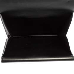 Pre Owned Celine Orange/Black Calfhair and Leather Double Flap Clutch