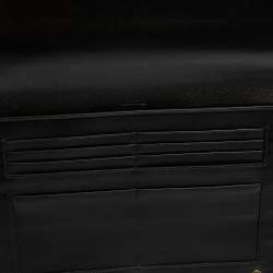 Pre Owned Celine Orange/Black Calfhair and Leather Double Flap Clutch