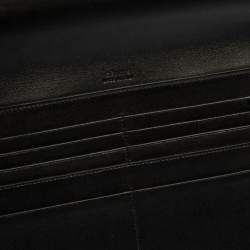 Pre Owned Celine Orange/Black Calfhair and Leather Double Flap Clutch