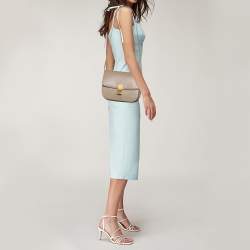 Pre Owned Celine Beige Python Medium Classic Box Shoulder Bag