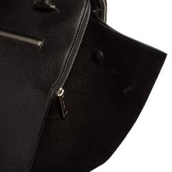 Pre Owned Celine Black Leather and Suede Medium Trapeze Top Handle Bag