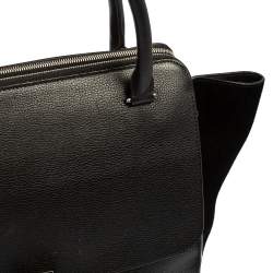 Pre Owned Celine Black Leather and Suede Medium Trapeze Top Handle Bag