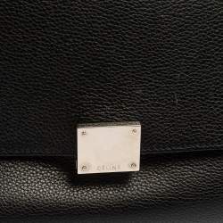 Pre Owned Celine Black Leather and Suede Medium Trapeze Top Handle Bag