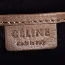 Pre Owned Celine Khaki Leather Nano Luggage Tote