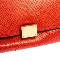 Céline Red Python and Suede Medium Trapeze Top Handle Bag