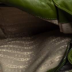 Pre Owned Celine Green Leather Watch Me Flap Shoulder Bag