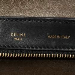 Pre Owned Celine Tricolor Leather and Suede Medium Trapeze Top Handle Bag