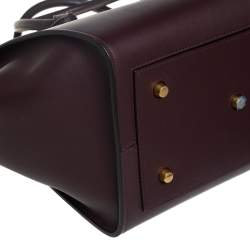 Pre Owned Celine Burgundy Leather Small Tie Tote