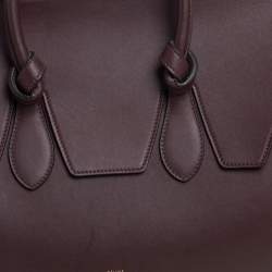 Pre Owned Celine Burgundy Leather Small Tie Tote