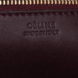 Pre Owned Celine Burgundy Leather Small Tie Tote