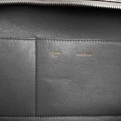 Celine Two Tone Grey Python and Suede Medium Trapeze Top Handle Bag