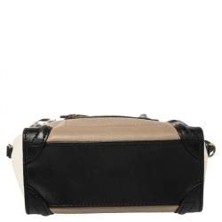 Pre Owned Céline Tri Color Leather Nano Luggage Tote