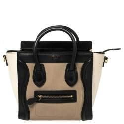 Pre Owned Céline Tri Color Leather Nano Luggage Tote