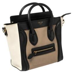 Pre Owned Céline Tri Color Leather Nano Luggage Tote