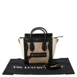 Pre Owned Céline Tri Color Leather Nano Luggage Tote