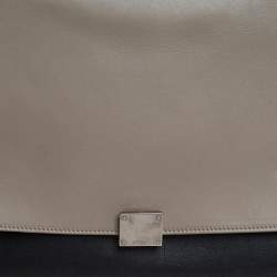 Pre Owned Celine Tricolor Leather and Suede Large Trapeze Top Handle Bag