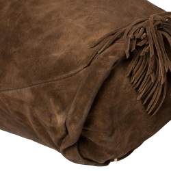 Pre Owned Celine Brown Suede and Leather Fringe Dimitri Shoulder Bag
