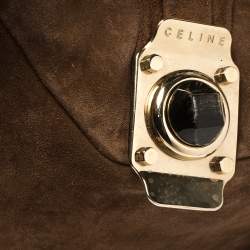 Pre Owned Celine Brown Suede and Leather Fringe Dimitri Shoulder Bag