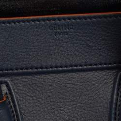 Pre Owned Celine Blue Leather Mini Phantom Luggage Tote