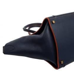 Pre Owned Celine Blue Leather Mini Phantom Luggage Tote