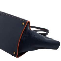 Pre Owned Celine Blue Leather Mini Phantom Luggage Tote