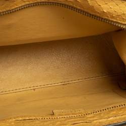Pre Owned Celine Yellow Python Nano Luggage Tote