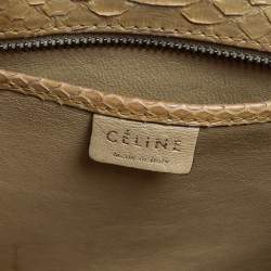 Pre Owned Celine Yellow Python Nano Luggage Tote