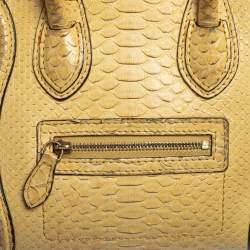 Pre Owned Celine Yellow Python Nano Luggage Tote