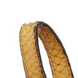 Pre Owned Celine Yellow Python Nano Luggage Tote
