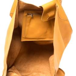 Pre Owned Celine Mustard Leather Large Big Bag 