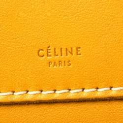 Pre Owned Celine Mustard Leather Large Big Bag 
