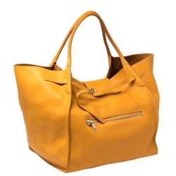 Pre Owned Celine Mustard Leather Large Big Bag 