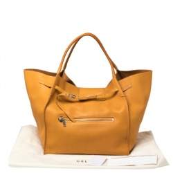 Pre Owned Celine Mustard Leather Large Big Bag 